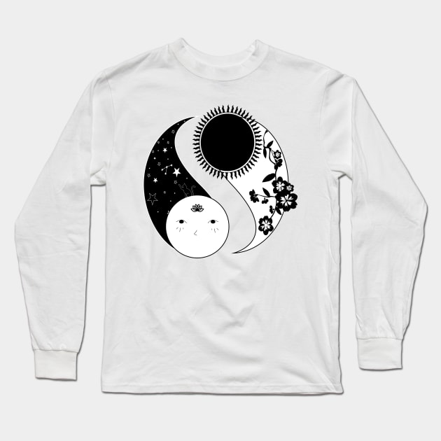 Ying-Yang universe 2 Long Sleeve T-Shirt by Rikufe